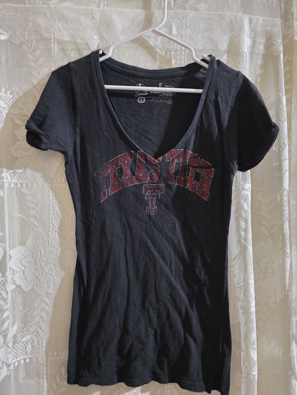 Women's Black V-Neck Texas Tech Graphic Tee